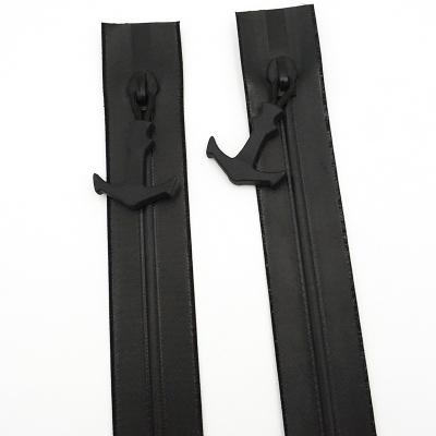 China High Quality Waterproof Special Zipper Slider Black Nylon Zipper Zipper For Clothing for sale