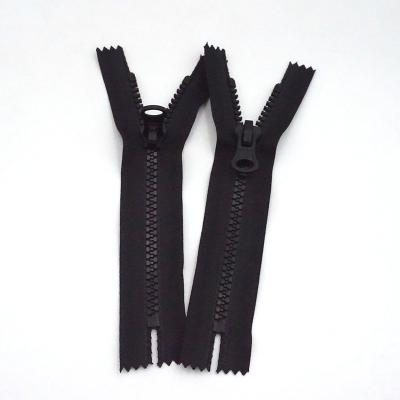 China Custom Made Black Zipper Resin Viable Hot Selling Clogged Zipper For Garment for sale