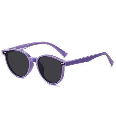 China Children's Sunglasses OEM Resin Tr90 Kids New Hot Selling Kid Round Sunglasses For Kids for sale