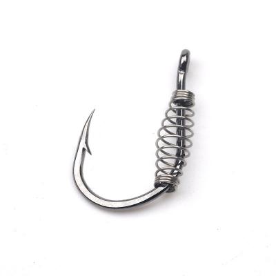 China 10pcs/lot Spring Hook Swivel Circle Carp Hook Carp Hook Fishing Tackle Size 2-15# High Carbon Steel Barbed Tackle for sale