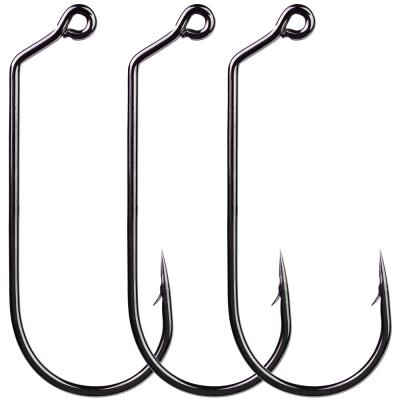 China Jig 50pcs High Quality High Carbon Steel Large Series Fishing Crank Bass Worm Hooks Carp Fishing Tackle Seawater Jig Hook Netting Jig for sale