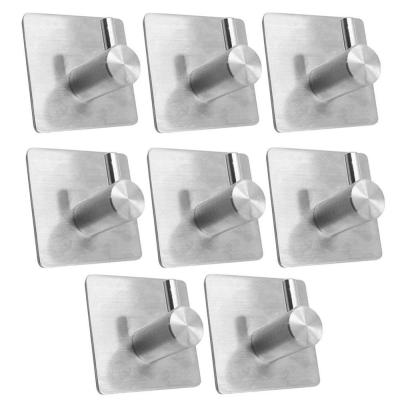 China Like Stainless Steel 3M Self Adhesive Hooks Ceramic Tile Glass Metal Surface 10Pcs 4Pcs Wall Door Hook Robe Tea Towel Sticky Rustproof Towel Rack, Clothes Coat Hanger for sale