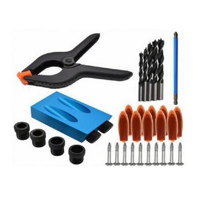 China Pocket Hole Jig Kit 6/8 Woodworking 15 /10mm Angle Drill Woodworking Drill Guide Set Hole Puncher Locator Jig Drill Bits Set For Drilling Tool diy carpentry for sale