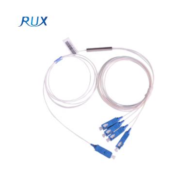 China Steel Type 1*4 SC/UPC Mini Fiber Optic Network Factory Supply Tube Splitter for sale