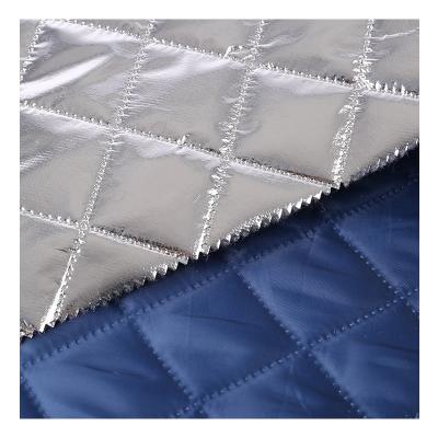 China Memory Double Faced 2cm Squares Silver 100% Custom Color Cotton Polyester Taffeta Tanned Down Jacket Coat Quilting Fabric for sale