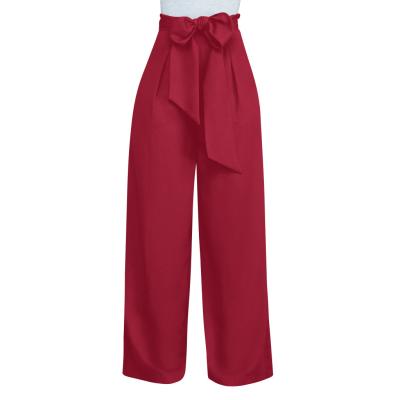 China Summer Mid-Waist Breathable Harem Pants Waistband Bowtie Fashion Women Trousers for sale