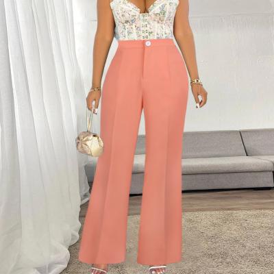 China Autumn Fashion Elegant AOMEI Viable Elastic Wide Leg African Women Casual Pants for sale