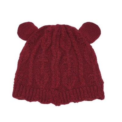 China Winter COMMON High Quality Custom Kids Warm Animal Hats Knitted Bear Design Beanie Hat For Girls for sale