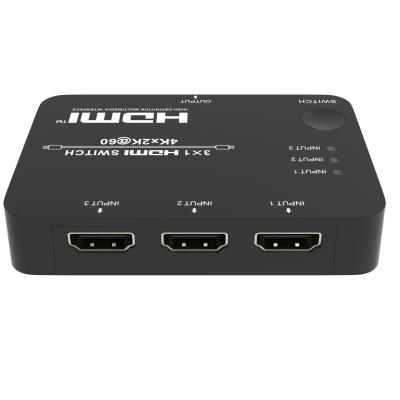 China HDMI changer 4kx2K60hz HD 3/5 in 1 HDMI changer HDCP2.2 3D HDMI2.0b 3x1 switcher 4K@60Hz 4:4:4 CA31W for sale