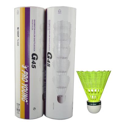 China Yellow And White Hard Plastic Cheap Price Training Nylon Shuttlecocks for sale