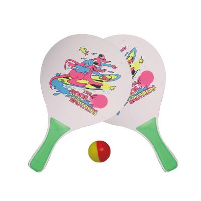 China promotion plastic beach ball for beach racket promotion beach wooden paddle for sale