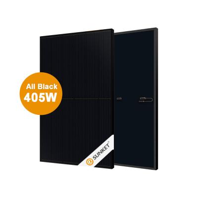 China 405 Watt Solar Panel Efficiency Photovoltaic All Black Monocrystalline 182mmx182mm Half Cut Cell Kit Solar Panels for sale