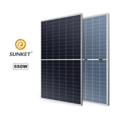 China 182mm 10BB 144cells 525W-550W Half Cut Solar Panels Monocrystalline Solar Panel Double Glass 182mmx182mm for sale