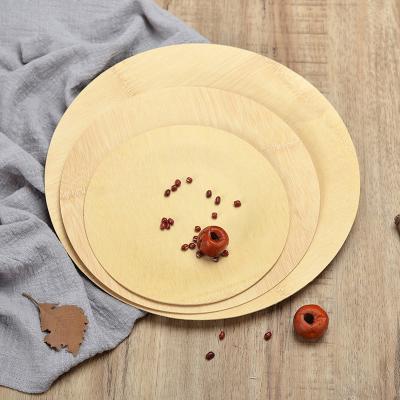 China Disposable Eco Friendly Biodegradable Tableware Sets Disposable Bamboo Round Dish Dish for sale