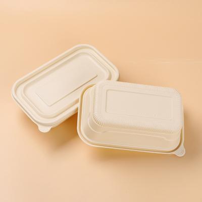 China Eco-Friendly Disposable Lunch Box Eco-Friendly Biodegradable Disposable Restaurant Cornstarch Plastic Food Storage Container for sale