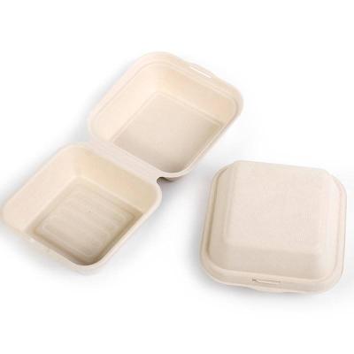 China Eco-friendly Biodegradable Bagasse Eco-friendly Disposable Clam Shell Food Containers Sugar Cane Boxes for sale