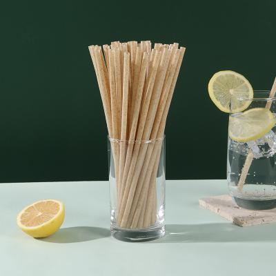 China 100pcs 12mm Eco-friendly PLA Compostable Sugarcane Drinking Straws Biodegradable For Restaurant Home Bar for sale