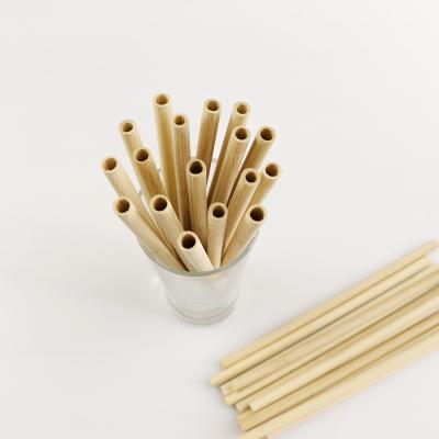 China 100% Eco Friendly Biodegradable Kraft Bamboo Green Printing Disposable Bamboo Straws for sale