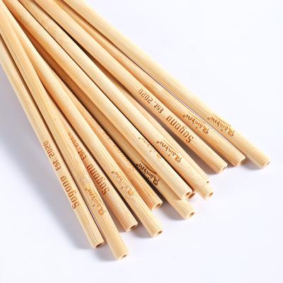 China Customized 100% Biodegradable Bamboo Boba Disposable Bamboo Straws With Logo for sale