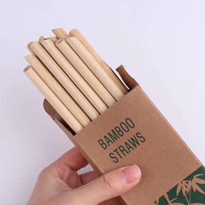 China Biodegradable Travel Kit Bamboo Straw 100% Natural Bamboo Straws 8mm Restaurant Biodegradable Bar for sale