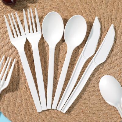 China Cornstarch Eco Friendly Disposable Biodegradable Plastic Cutlery Wholesales Compostable Biodegradable Cutlery Set for sale