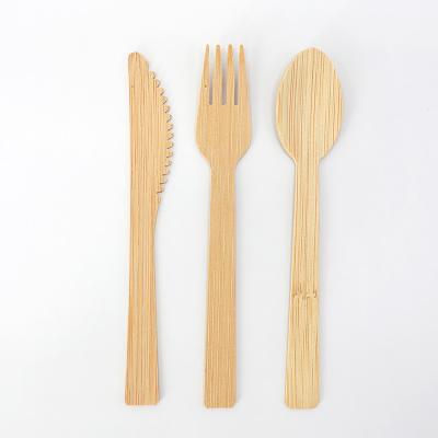 China Style Disposable Eco-Friendly Biodegradable Natural Utensils Travel Disposable Knife And Forks Bamboo Wooden Cutlery Set for sale