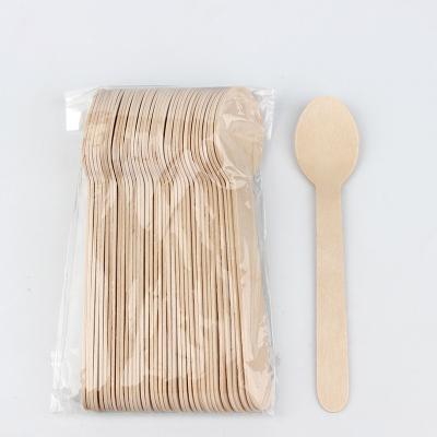 China Disposable Eco Friendly Compostable Biodegradable Bulk Cutlery Set Wooden Disposable Spoon for sale