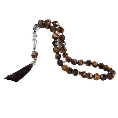 China Religious natural tiger eye 10 mm beads, islamic muslim jewelry tassel beads tesbih 33 pendant tasbih for sale