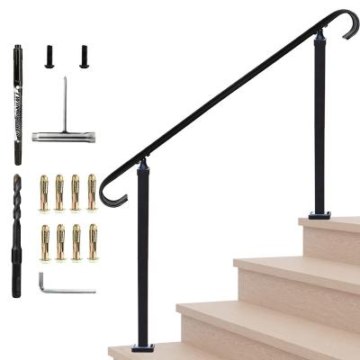 China Beautiful and Easy to Install Wrought Iron Adjustable4 Ft Hand Railing Metal Stair Railing Hand Railing Outdoor and Indoor Railings for sale