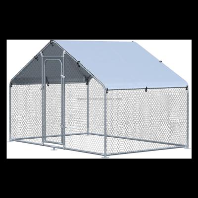 China Easy and Quick Installation Large Movable Metal Outside Poultry Cage Chicken Run Walk-in Cage with Waterproof for sale