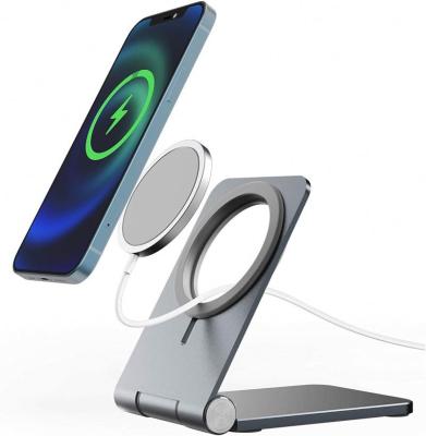 China 15W Adjustable Fast Charging Station Magnetic Night Light Phone 3 in 1 Wireless Charger Stand for iPhone 12 Magsafes Adapters for sale