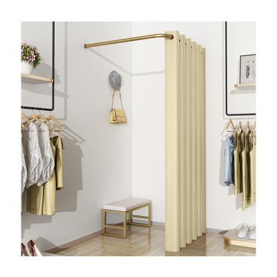 China Clothing Store Popular Outstanding Quality Modern Dressing Locker L Shaped Gold Buries Fitting Room for sale