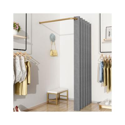 China Strong And Durable Retail Clothing Store Locker L - Shaped Gold Shelves Fitting Room for sale