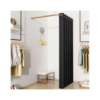 China Clothing Store Good Quality Foldable Rooms Free Standing Dressing L Shaped Gold Buries Fitting Room for sale