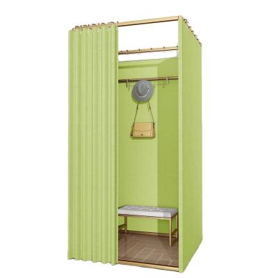 China Clothing Store Good Quality Wall Mounted Dress Fitting Gold Square Rack Hangs Cloakroom for sale