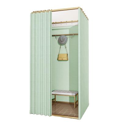 China Beautiful Clothing Store Design Locker Changing Simple Movable Curtain Fitting Room for sale