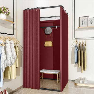 China Shopping Malls Most Popular Locker Room Foldable Fitting Rooms Curtain Fabric for sale