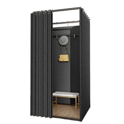 China Latest Clothing Store Tech Bhebhe Fixture Furniture Square Black Rack Hangs Cloakroom for sale