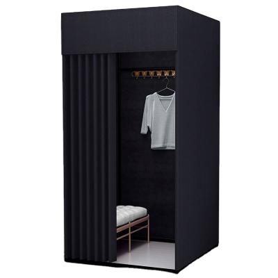 China Clothing Store Hot Selling Hot Selling Mobile Changing Black Fitting Dressing Room for sale