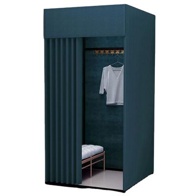 China Clothing Store Manufacturer Price Locker Changing Dress Fitting Room With Curtain for sale