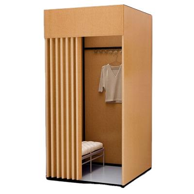 China Strong And Durable Movable Curtain Fixture Clothing Store Changing Single Cloakroom for sale