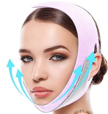 China Breathable And Elastic Double Chin Reducer V Line Lift Up Lifting Bandage Face Lift Belt Anti Wrink V Belt Face Shaper V Band Face Mask Bandage Face Mask for sale