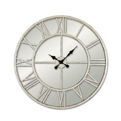 China Vintage Antique Style Wall Clock Gold Round Metal Gear Industrial Luxury Clock for sale