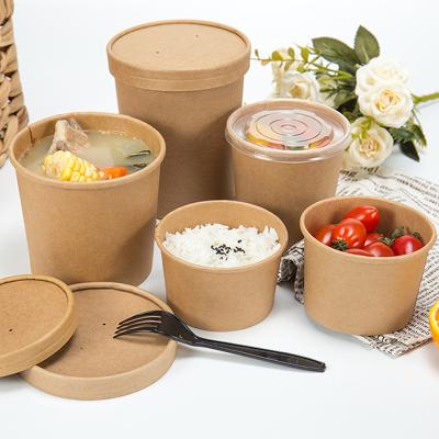 China Biodegradable Eco Friendly Custom Double Wall Printing Kraft Paper Rectangular Salad Bowl for sale