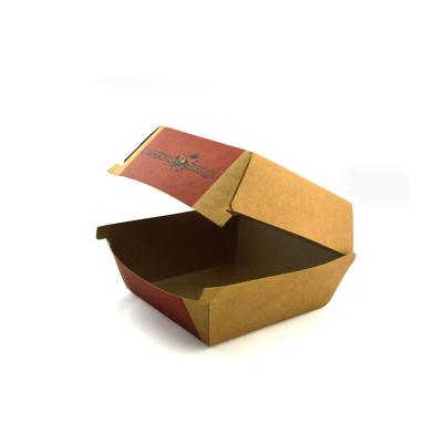 China Recyclable Biodegradable Cheap Eco - Friendly Fast Food Take Out Pink Hamburger Packing Box Kraft Paper for sale