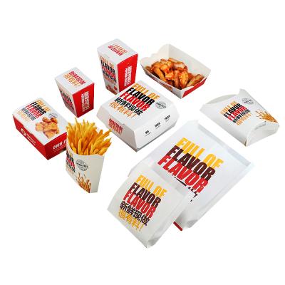 China New Sale Recyclable Well Type Disposable Paper Box Biodegradable Packaging French Fries Box For Custom Logo for sale