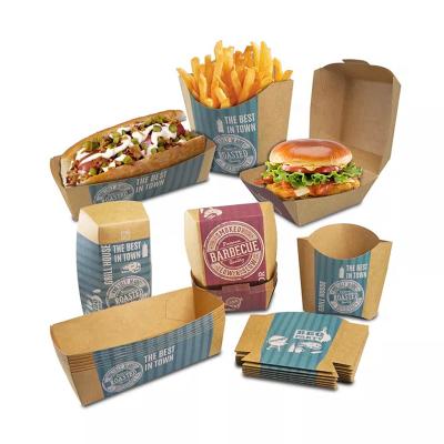 China Wholesale Recyclable High Quality Hamburger Packaging Box Packaging Paper Box Biodegradable Catering Box for sale