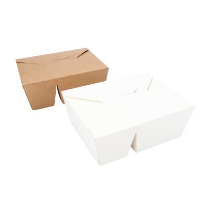 China Hot Sale Recyclable Disposable Custom Take Away Kraft Paper Food Box Packaging Custom Printed Paper Boxes for sale