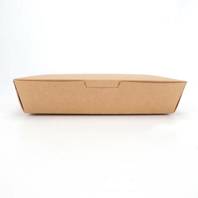 China Recyclable Custom Logo Printing Food Take Away Food Grade Brown Kraft Paper Box for sale