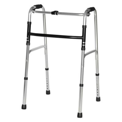 China Removable Lightweight Hospital Equipment Standing Frame Aluminum Folding Walking Aid Walker Frame For Disabled for sale